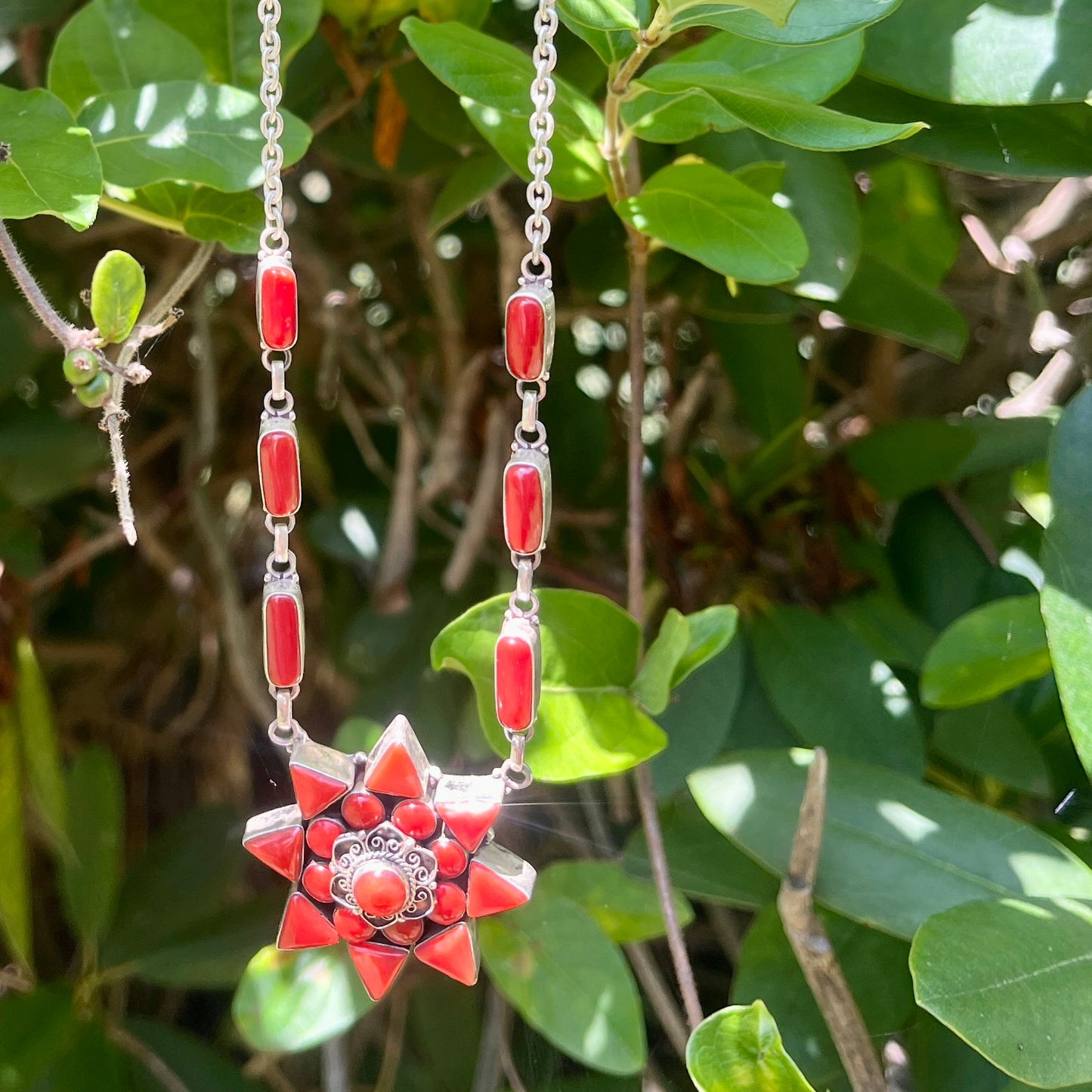 Red Coral Star - 24" Chain – Southwestern Necklace