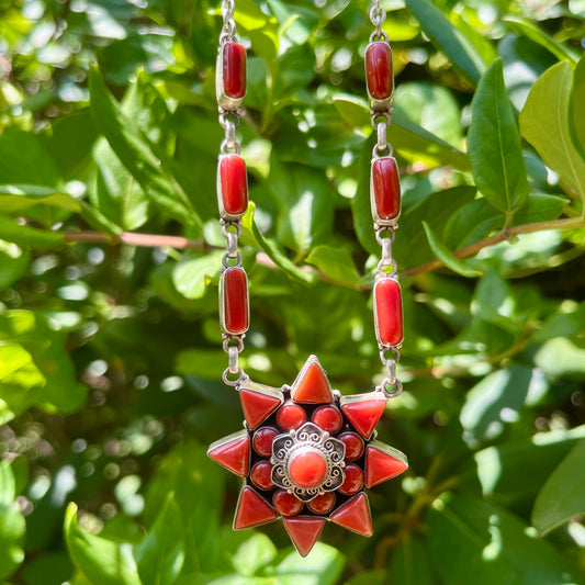 Red Coral Star - 24" Chain – Southwestern Necklace