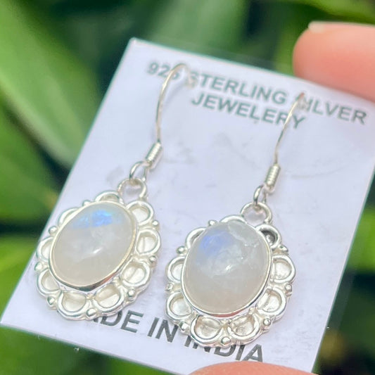 Moonstone - 1" Dangles – Gemstone Earrings