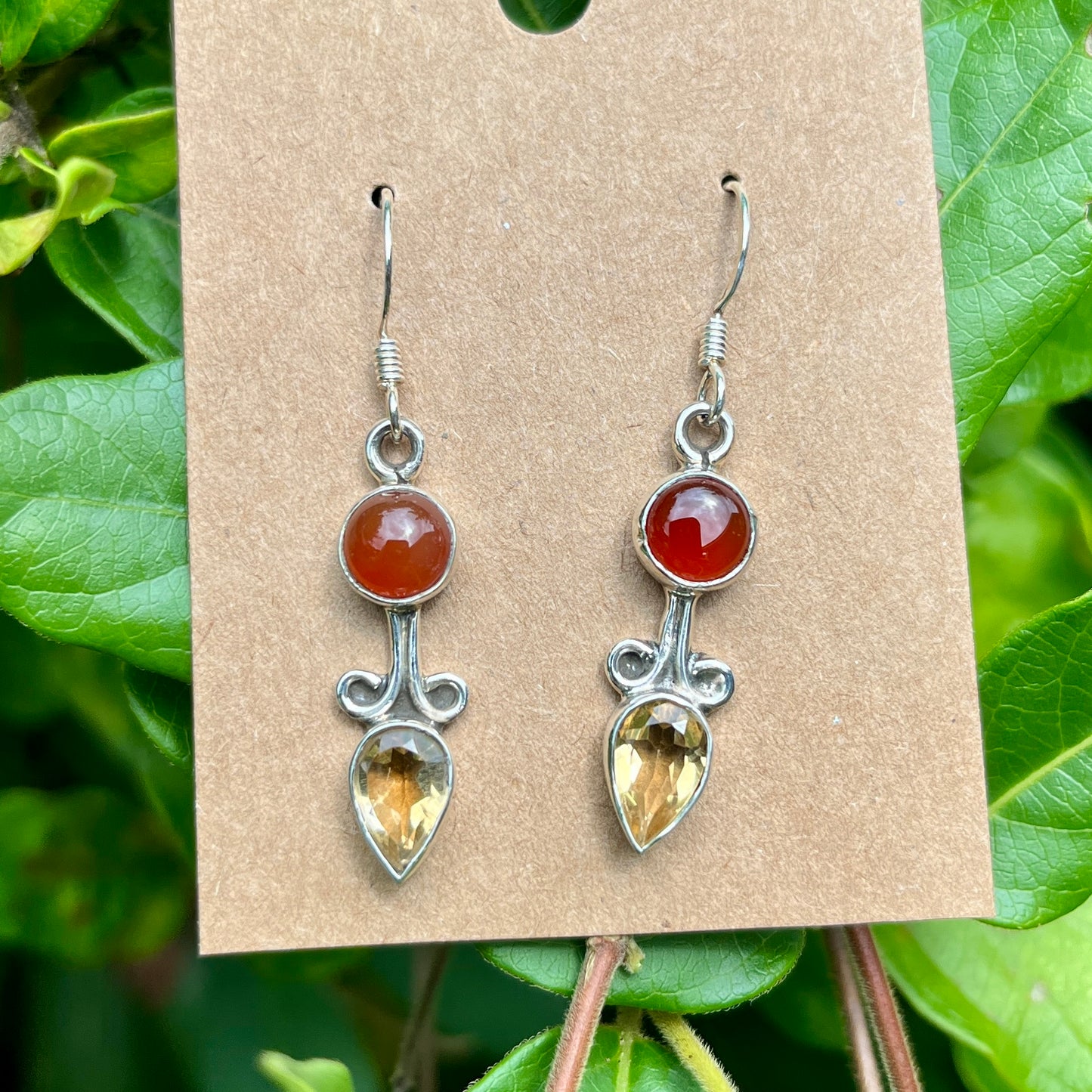 Carnelian + Citrine - 1.25" Dangles – Gemstone Earrings