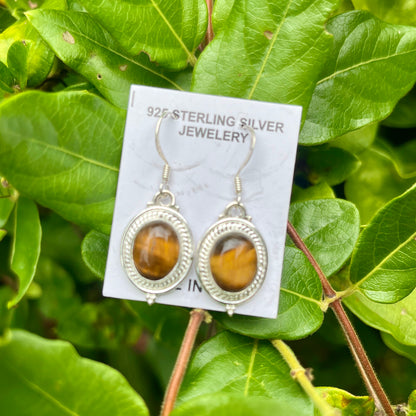 Tiger Eye - 4" Dangles – Gemstone Earrings