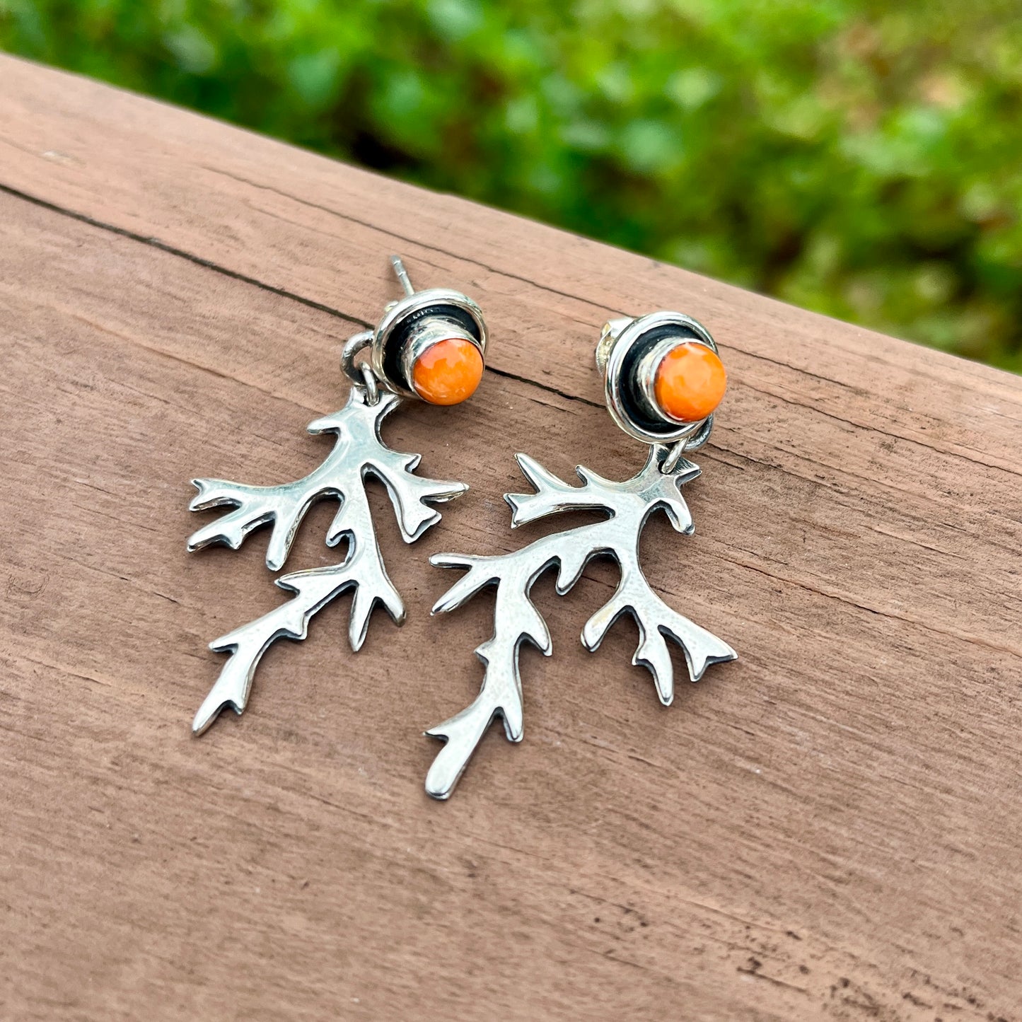 Orange Spiny Oyster - 1.875" Dangles – Southwestern Earrings