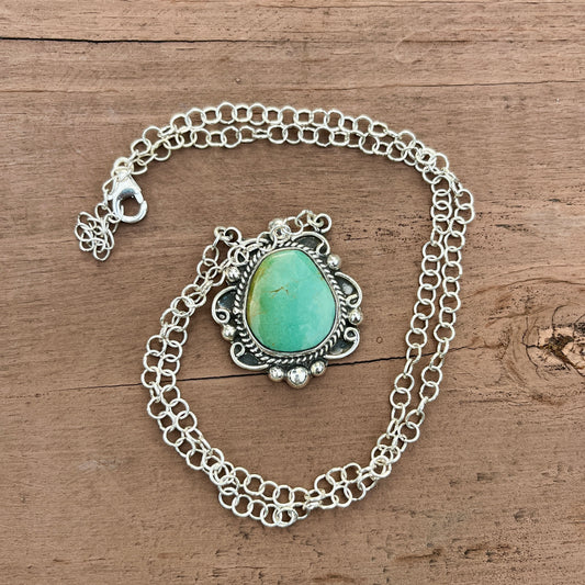 Green Kingman Turquoise - 18" Chain – Southwestern Necklace