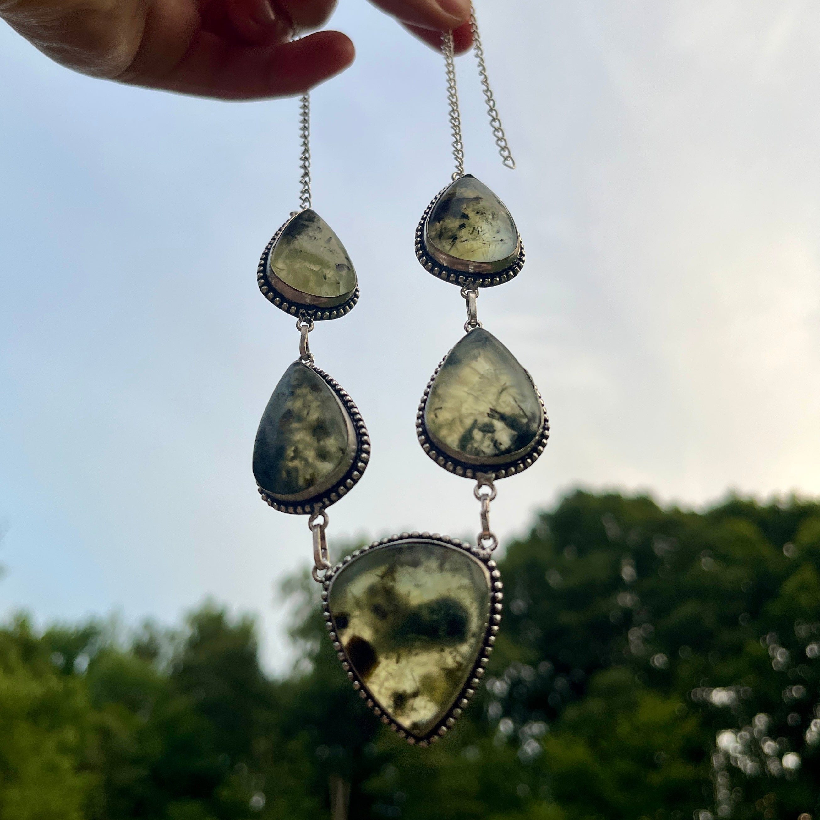 Prehnite Gemstone Necklace, Fine Jewelry