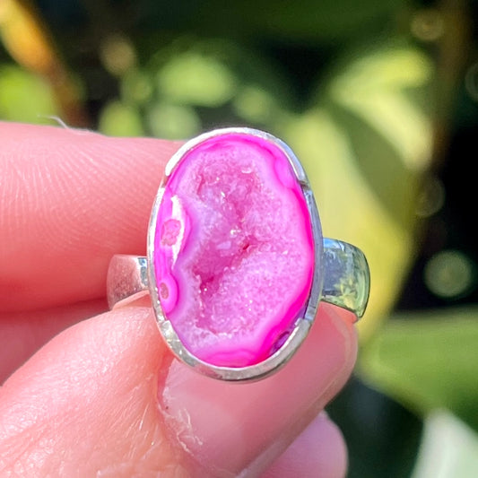 Pink Druzy - Size 7 – Gemstone Ring