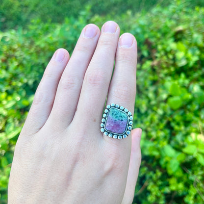 Ruby Zoisite - Size 9.5 - Gemstone Ring