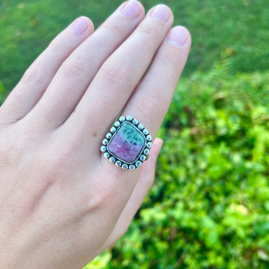 Ruby Zoisite - Size 9.5 - Gemstone Ring