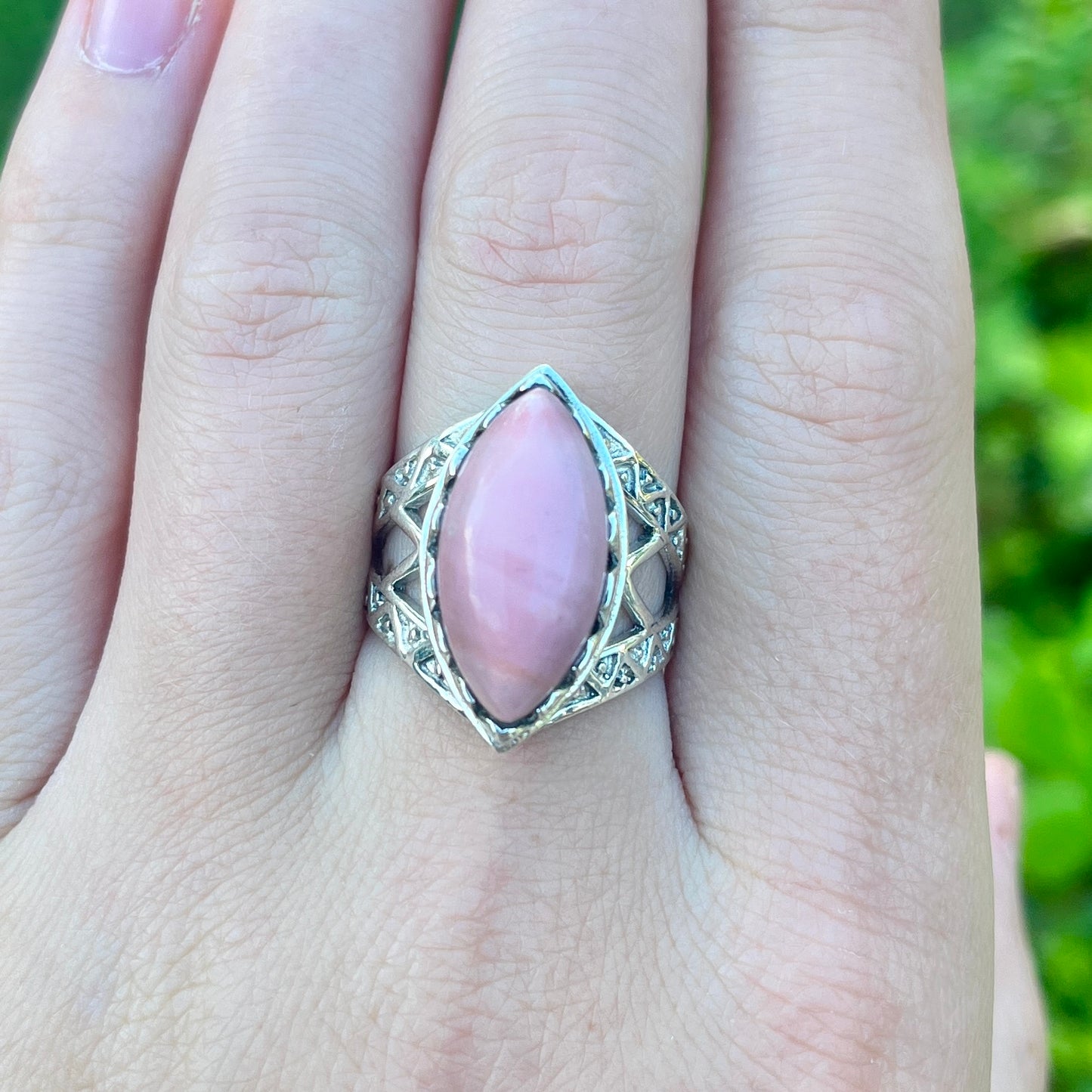 Pink Opal - Size 8 - Gemstone Ring