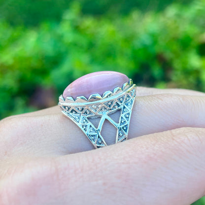 Pink Opal - Size 8 - Gemstone Ring