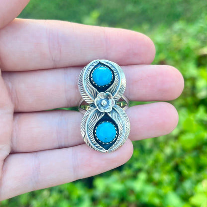 Kingman Turquoise Flower - Size 9.5 – Southwestern Ring