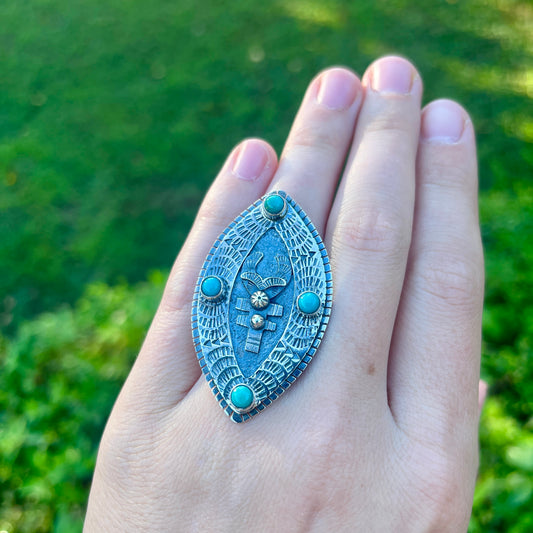 Kingman Turquoise - Size 8 – Southwestern Ring