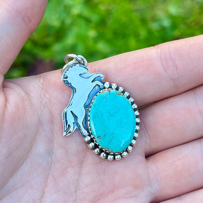 Turquoise – 1.25" Horse - Southwestern Pendant