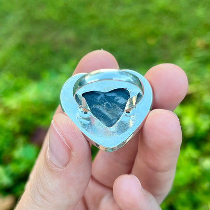 Zebra Jasper Heart - Size 9 - Gemstone Ring