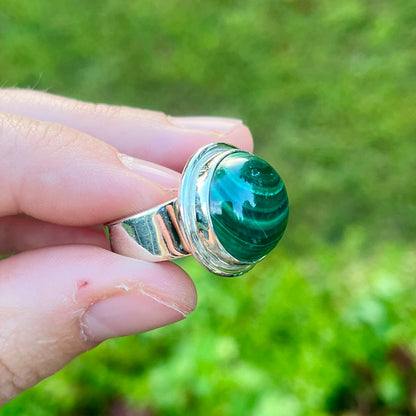 Malachite - Size 8 - Gemstone Ring