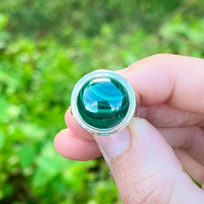 Malachite - Size 8 - Gemstone Ring