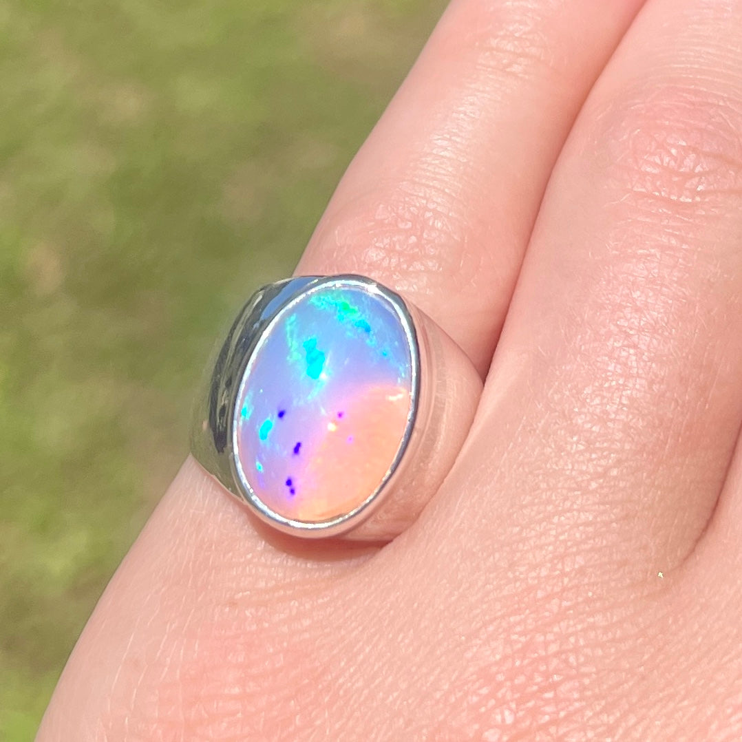 Ethiopian Opal - Size 6.75 - Gemstone Ring