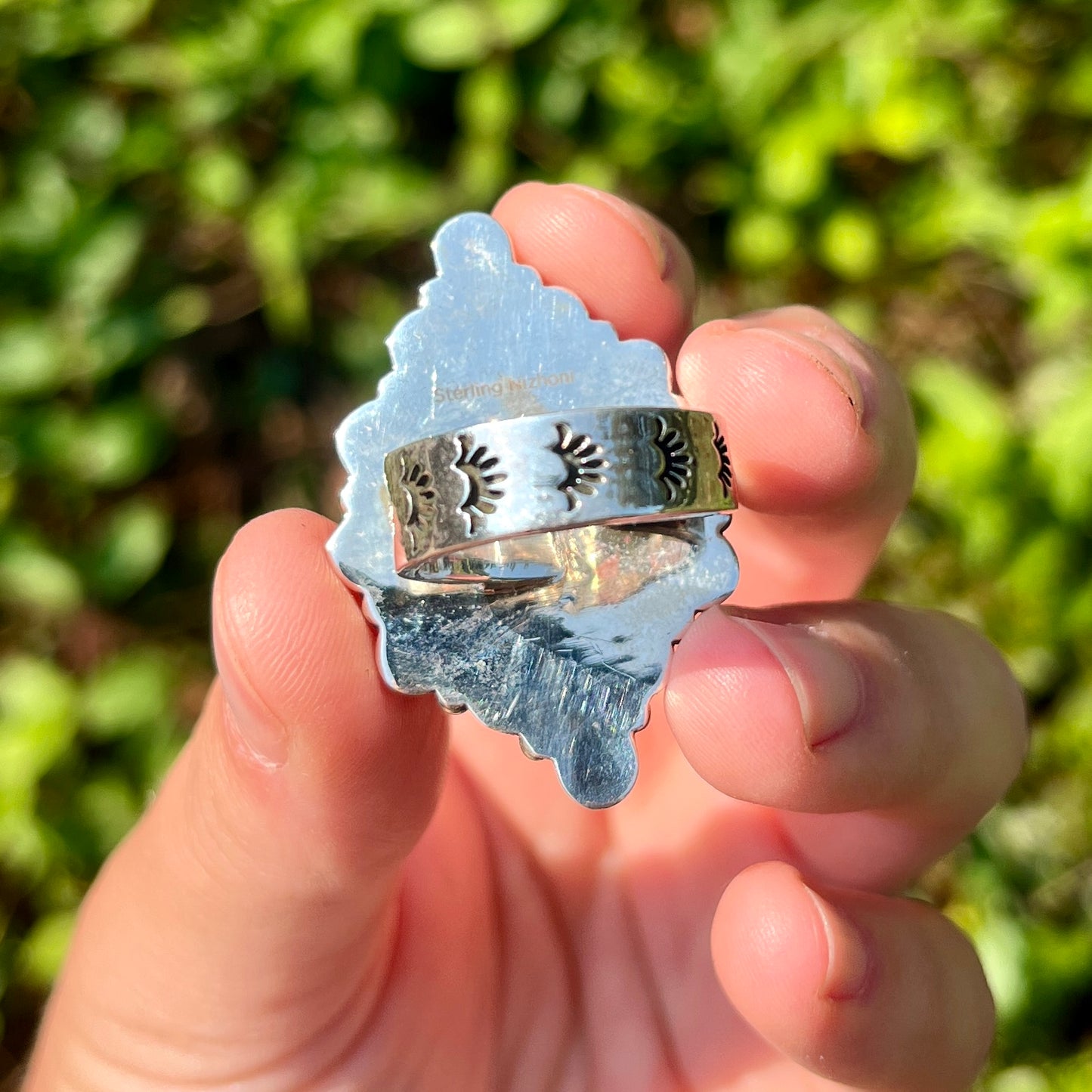 White Buffalo Turquoise + Red Coral - Size 8 - Southwestern Ring