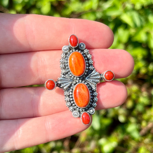 Red Spiny + Red Coral - Size 8 - Southwestern Ring