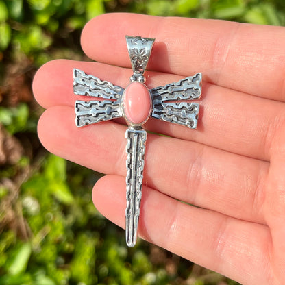 Pink Conch - 2.4" Dragonfly - Southwestern Pendant