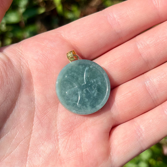 Jade - 1.25" Pisces - Gemstone Pendant