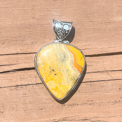 Bumblebee Jasper - 2.125" Pear - Gemstone Pendant