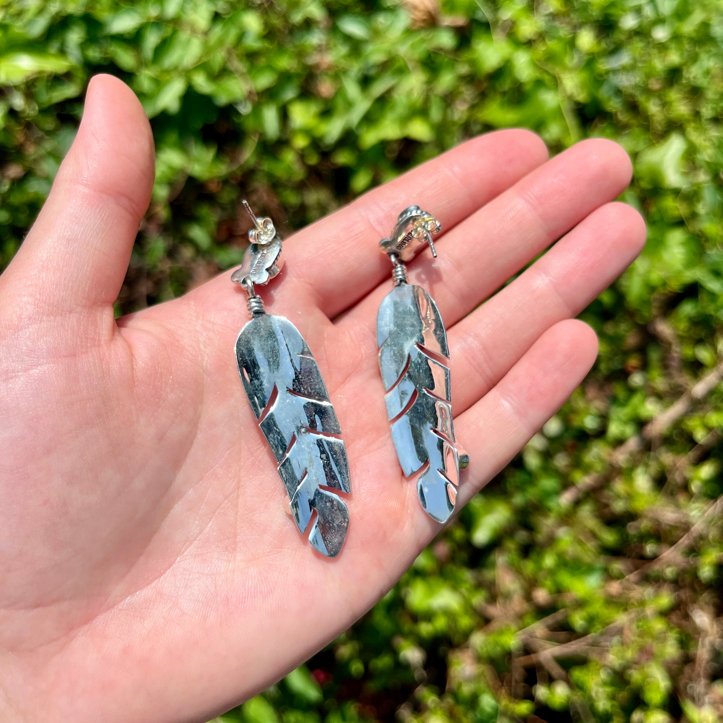 Kingman Turquoise - Feather Dangles – Southwestern Earrings