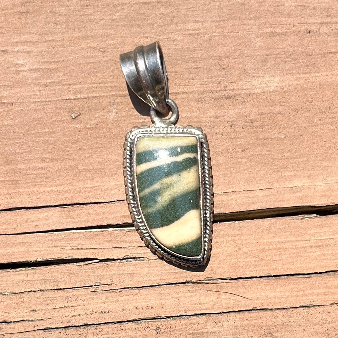 Ribbon Jasper - 1.6" Pear - Gemstone Pendant