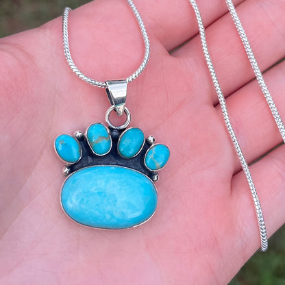 Kingman Turquoise Paw - 20" Chain – Southwestern Necklace