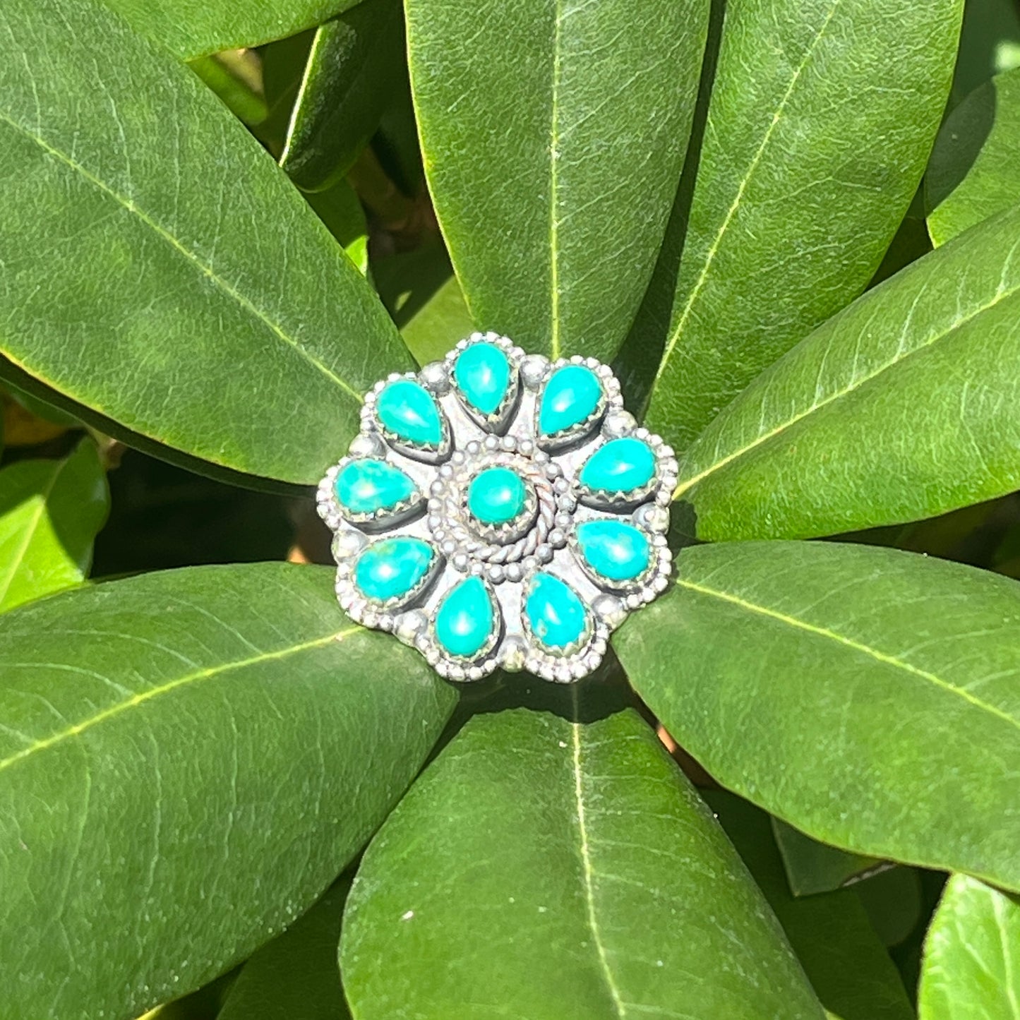 Green Kingman Turquoise - Size 8 - Southwestern Ring