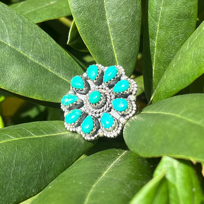 Green Kingman Turquoise - Size 8 - Southwestern Ring