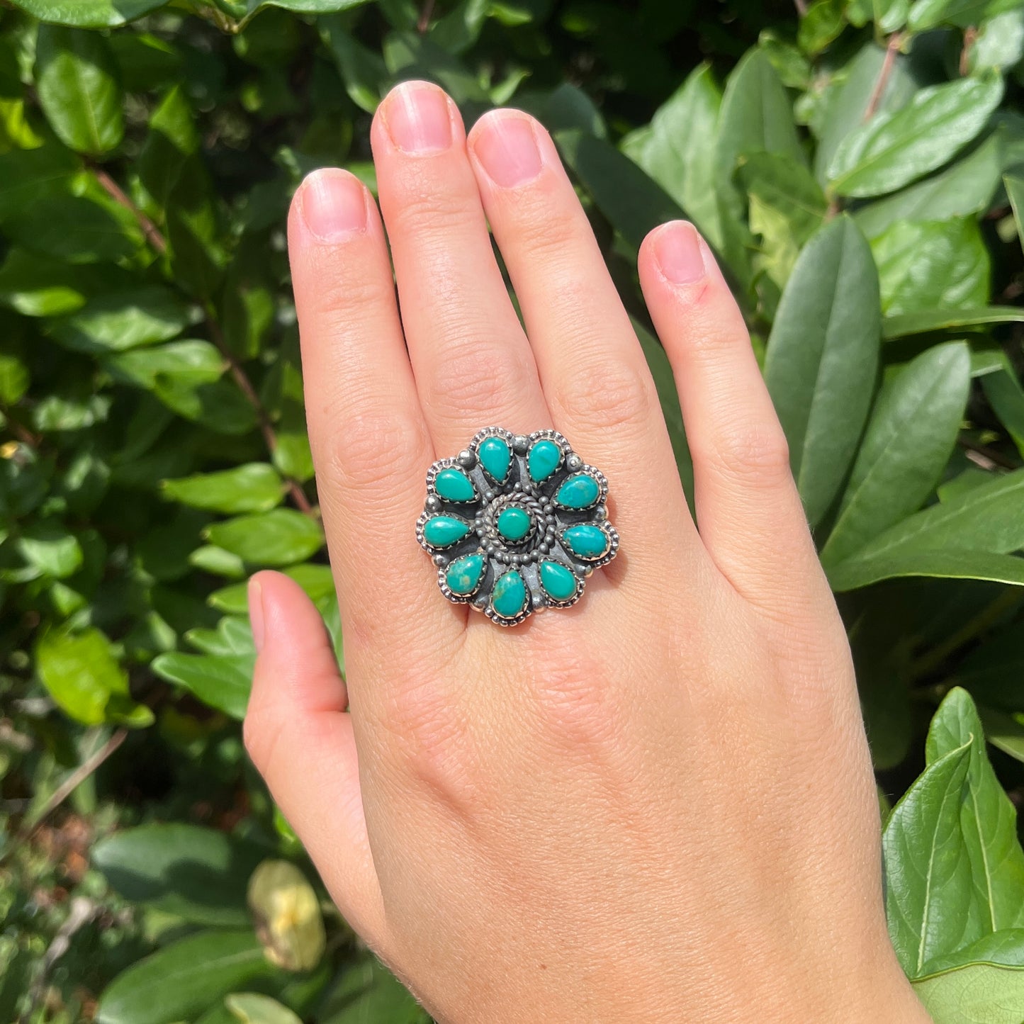 Green Kingman Turquoise - Size 8 - Southwestern Ring