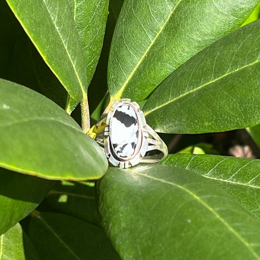 White Buffalo Turquoise - Size 8 - Native American Ring