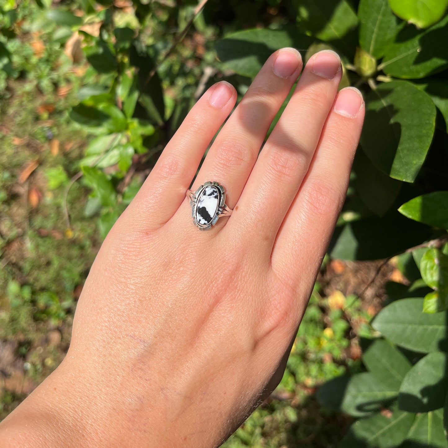 White Buffalo Turquoise - Size 8 - Native American Ring