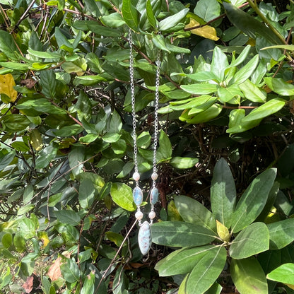 Larimar + Pearl - 18" - Gemstone Necklace