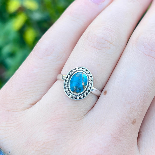 Copper Turquoise - Size 6.5 - Southwestern Ring