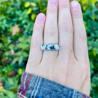 White Buffalo Turquoise - Size 7 - Southwestern Ring